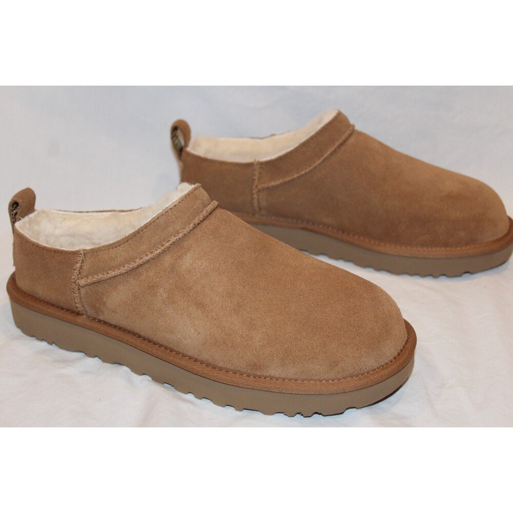 NIB UGG WOMEN'S MICRO MINI SUEDE SHEARLING LINED‎ BOOTS CHESTNUT